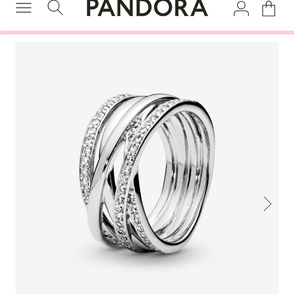 Pandora Sparkling and Polished Lines Ring